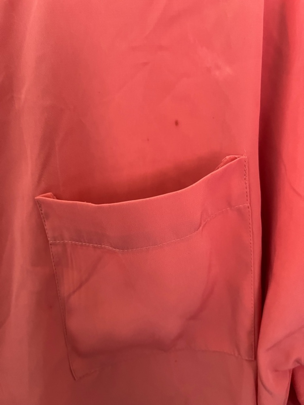 Chicos Coral Round-Neck Blouse with Front Pocket - Picture 3 of 6